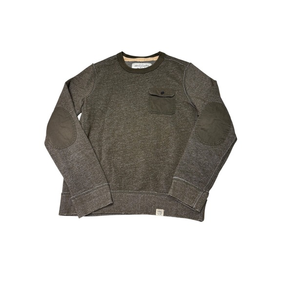 Abercrombie & Fitch Other - Abercrombie & Fitch Mens Medium Olive Marled Sweatshirt Elbow Patches Pocket